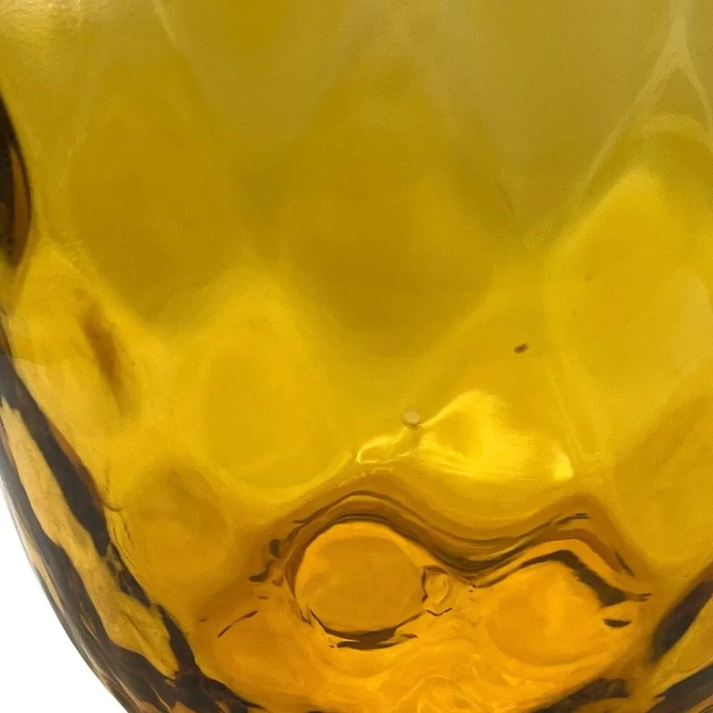 Blenko Vase Optic Glass Wheat Cobalt Vintage Possibly Hank Adams 10.5 X 5.5 X 4